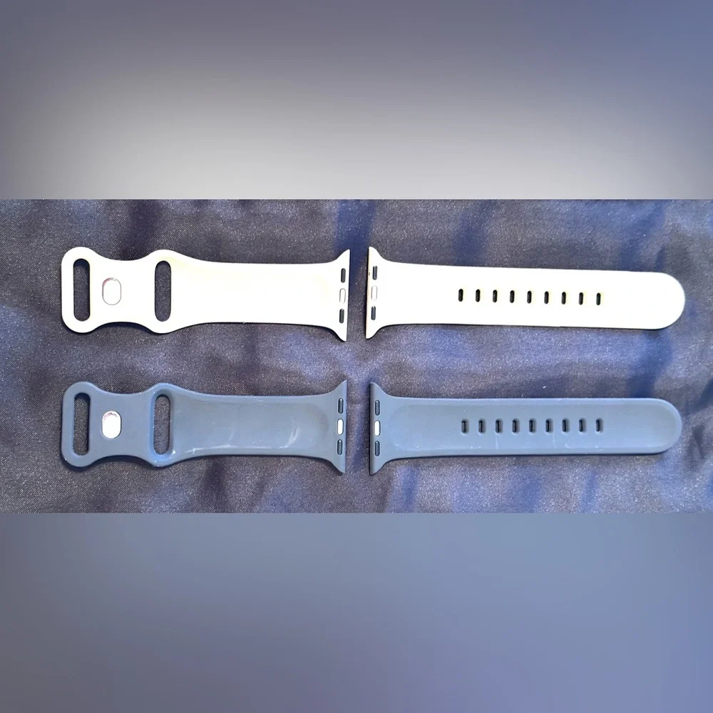 Silicone Smartwatch Bands in Cream/Checkerboard Gray/ Brown Universal Fit